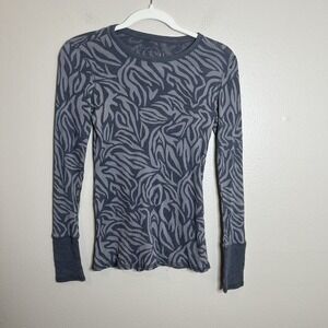 Women's Y2K Top Abstract Animal Print Top Long Sleeve Thermal Cuff Contrast Twee